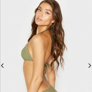 Frankies bikinis sky top olive green bikini top